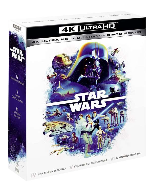 Star Wars Trilogy Ep.1-3 4K UHD + Blu-ray £30.52 / Ep 4-6 £31.58 / Ep.7-9 £30.52 delivered @ Amazon Italy