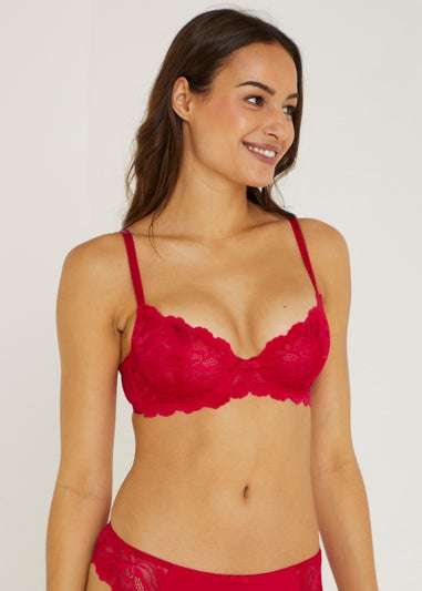 Red Lace Non Padded Bra Now £5 Plus 99p Click and collect Free on £19.99 Spend @ Matalan