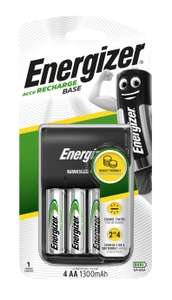 Energizer Base Battery Charger with 4 x AA Batteries £10 Click & Collect (selected locations) at Argos