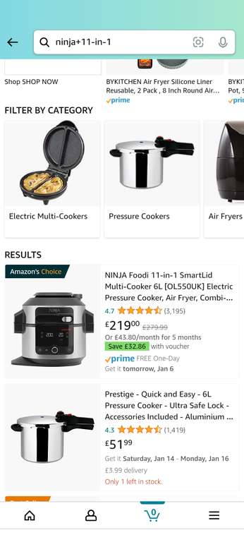 NINJA Foodi 11-in-1 SmartLid Multi-Cooker 6L [OL550UK] - £186.14 with voucher @ Amazon