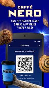 25% off drinks & pasteries with Meerkat Meals (App) @ Caffe Nero