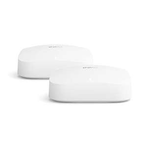 Amazon eero Pro 6E mesh Wi-Fi 6E router system | built-in Zigbee smart home hub | 2-pack | coverage up to 380 sq.m