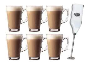 6x Latte Glasses & Milk Frother - £9.99 delivered @ thinkprice / eBay