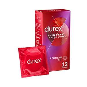 Durex Thin Feel Extra Lubricated Condoms, Pack of 12, sold and dispatched by Pennguin Uk