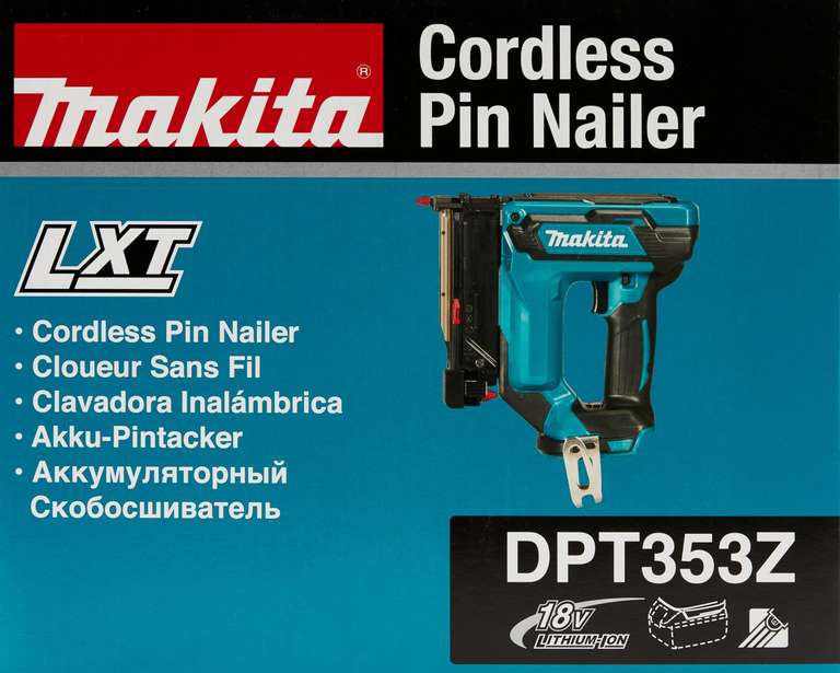 Makita DPT353Z 18V Li-Ion LXT Pin Nailer - Batteries And Charger Not Included