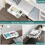 SPACEKEEPER Folding Bedside Shelf with Cupholder, Clip-On Bedside Table with voucher sold by LUBO