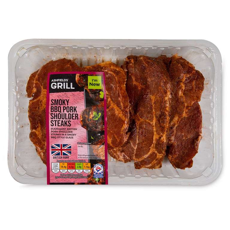 Ashfields Grill Smoky BBQ Pork Shoulder Steaks 500g