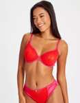 Women's Red Valentines Animal Lace Underwired Bra reduced + free click & collect
