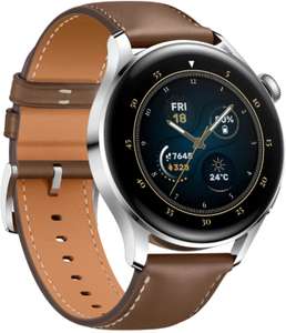HUAWEI WATCH 3 Connected GPS Smartwatch with Sp02 - Classic Brown Leather Strap (ESim)