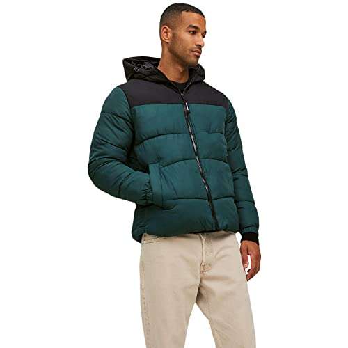Jack & Jones Men's Puffer Hooded Quilted Jacket (Sizes M/L/XL/XXL) - £18 (+10% off Students) @ Amazon