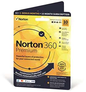 Norton 360 Premium Antivirus 10 Devices, 15 Months subscription £11.89 @ Amazon