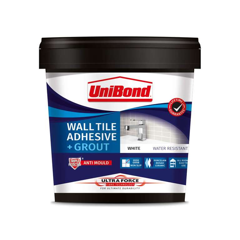 UniBond Ultraforce Wall Adhesive and Grout, White , 1.38 Kg