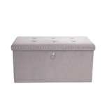 Luxe Traveller Grey Velvet Ottoman £25.60 with Free Click and Collect From Dunelm