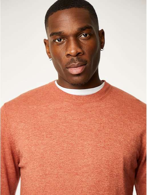 Rust crew neck jumper - £3 with Free Click & Collect at George Asda