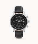 Rhett Chronograph Black Leather Watch - £56.44 (With Extra 20% Off At Checkout + Newsletter Code) + Free Shipping - @ Fossil