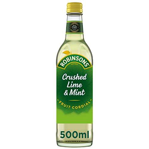 Robinsons Fruit Cordial, Crushed Lime and Mint, 500ml Pack of 8 - £11.19 / £10.07 Subscribe & Save + 20% Voucher on 1st S&S @ Amazon