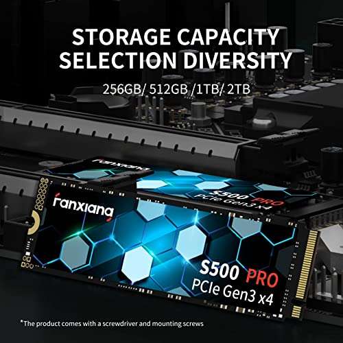 fanxiang M.2 SSD - 1TB SSD Up To 3500MB/s, PCIe Gen3x4 2280, NVMe SSD - 3D NAND TLC with SLC Cache - Sold by LDCEMS FBA