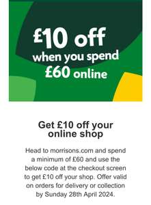 £10 Off £60+ Spend With Discount Code (Selected Accounts)