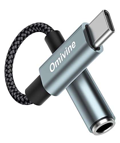 USB C to 3.5mm Headphone Jack Adapter, Type C to Aux Audio Nylon Cable - Omivine-UK FBA