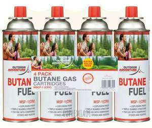 Outdoor Adventure 4pack Butane Gas Cartridges - £5 @ B&M Hull