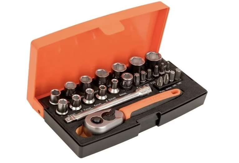 Bahco SL25 Socket Set 25 Piece Metric 1/4in Drive Ratchet Socket Set- W/Code, Sold by buyaparcel (UK Mainland)