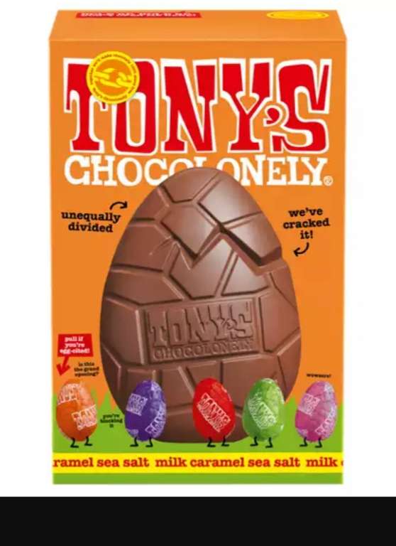 Tony's Chocolonely Milk Caramel Sea Salt Easter Egg (+ Get £2 Cashpot reward)
