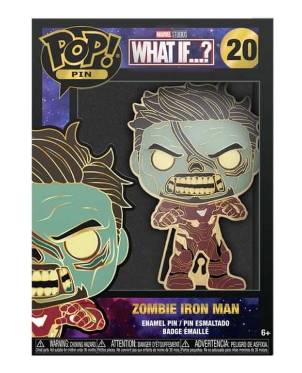 Funko Pop Pin (various designs) including Pop Pin What If...? Zombie Falcon