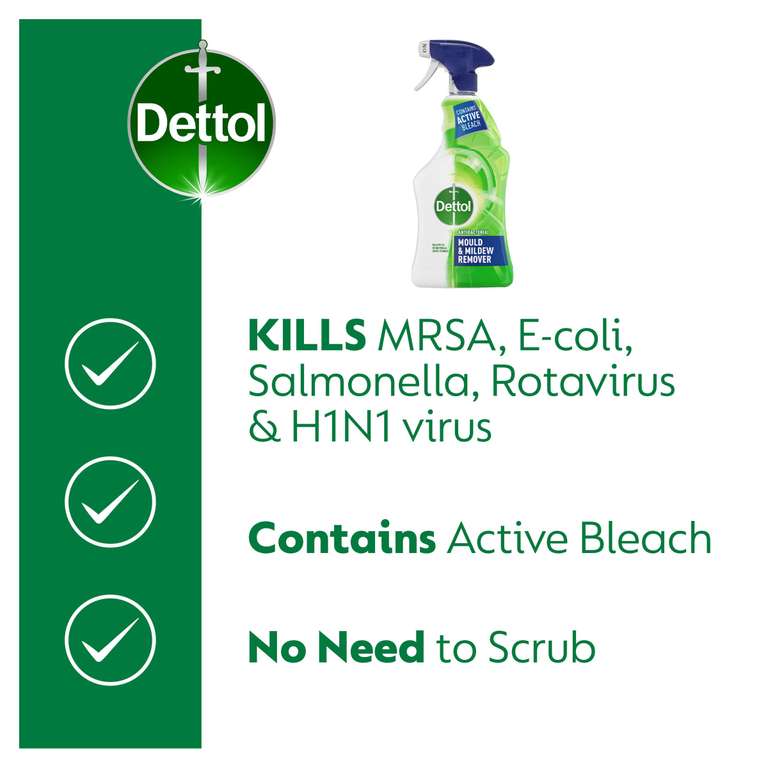 Dettol Anti-Bacterial Mould and Mildew Remover, 3 x 750ml, (Packaging may vary) Sold & Fulfilled By Pennguin UK