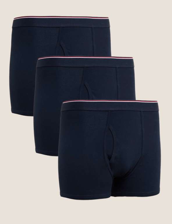 3pk Cotton Rich Cool & Fresh Trunks - £6.50 with click & collect @ Marks & Spencer