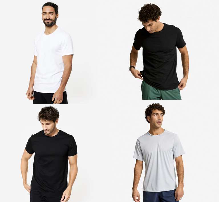 Men's 100% Cotton / Stretch Fitness T-Shirts - Sizes S - 3XL - 3 Colours - Free Click & Collect