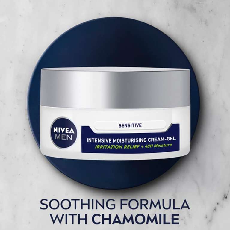NIVEA MEN Sensitive Intensive Moisturising Cream (50ml) with Chamomile & Vitamin E - £3.15 / £2.80 S&S w/voucher