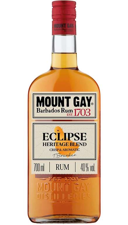 Mount Gay Eclipse Barbados Golden Rum, 70cl £15.98 @ Amazon (Prime Exclusive Deal)