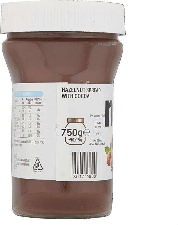 Nutella Hazelnut Chocolate Spread, 750 g £4.25 each - 3 minimum per order £12.75 @ Amazon