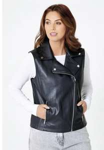 Womens Biker Gillet Jacket - All Sizes 8 - 24 - With Code