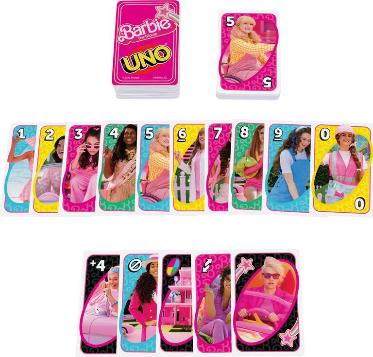 UNO Barbie The Movie Card Game, Inspired by the Movie HPY59