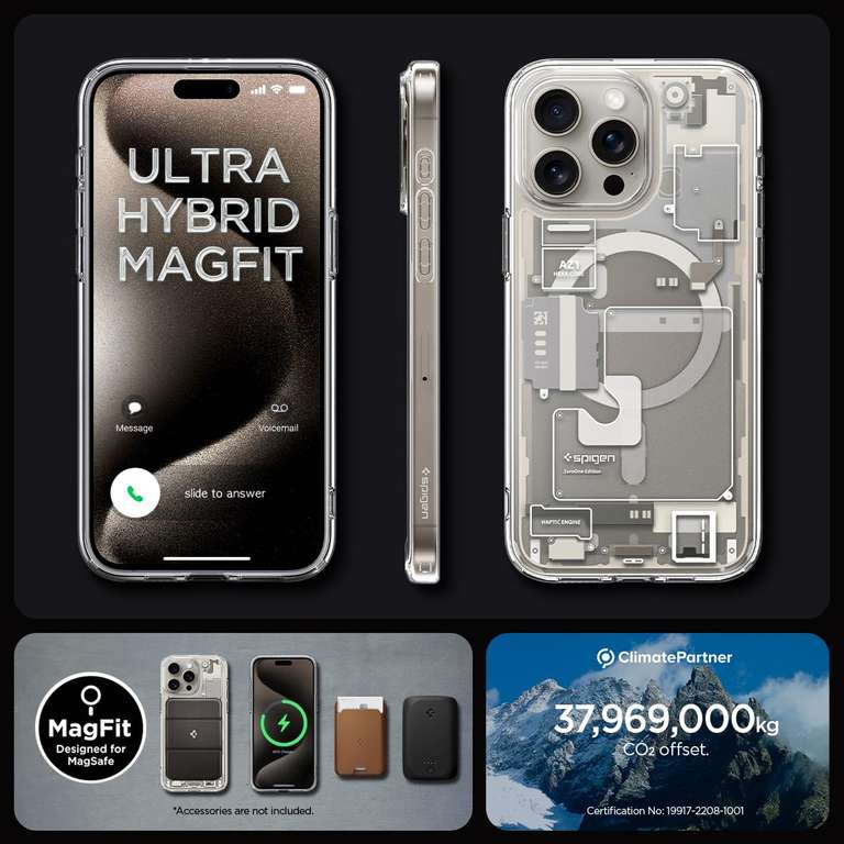 Spigen Ultra Hybrid MagFit for iPhone 15 Pro Max Case, [Military Grade Shockproof] [Anti Yellowing] Slim Magnetic Sold by Spigen EU FBA