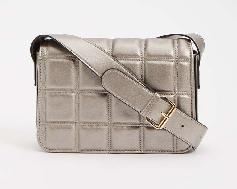 Silver Padded Quilted Crossbody Bag - £4.80 + Free Click & Collect - @ Tu Clothing