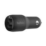 Belkin Dual USB Car Charger 24W (Boost Charge Dual Port Car Charger, 2-Port USB Car Charger)