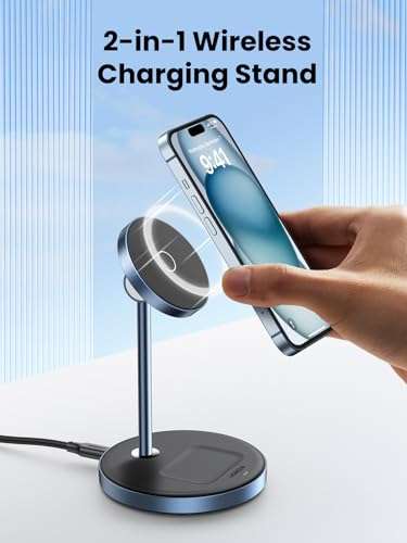 UGREEN Wireless Charger 2-in-1 Magnetic Magsafe Charger Stand + USB-C Cable (iPhone + Airpod simultaneous charging) w/voucher @ UGREEN Group