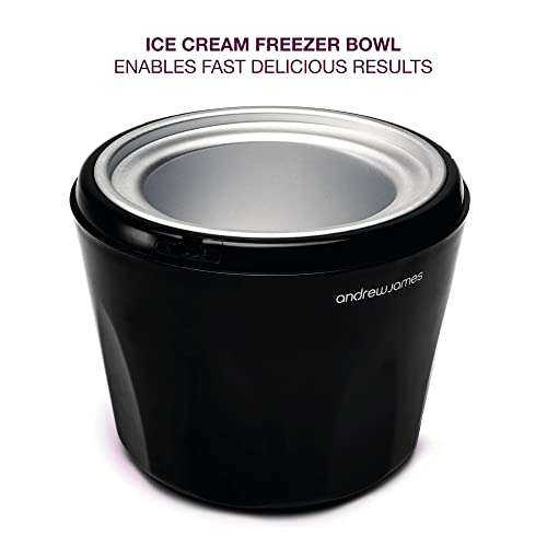 Andrew James Ice Cream Maker Machine Frozen Yoghurt Sorbet Maker, Detachable Ice-Cream Mixing 1.5L Black or White Model Sold by AJ Homewares
