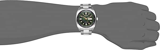 Seiko Men's SNKM97 Analog Green Dial Automatic Silver Stainless Steel Watch £133.93 @ Amazon US