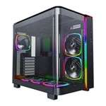 Montech KING 95 PRO Black Mid Tower Dual Chamber Case with 6 ARGB Fand with 10 Port ARGB HUB