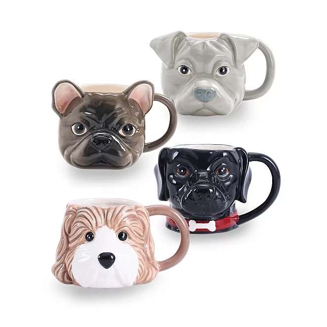 Dog Shaped Mugs - Set of 4 £7 + Free Collection @ George (Asda)