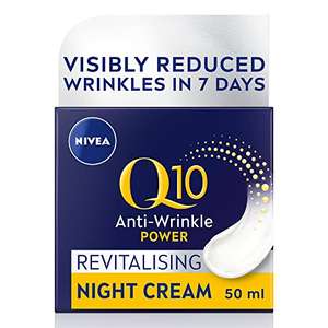 NIVEA Q10 Anti-Wrinkle Revitalising Night Face Cream with Q10 and Creatine £5.49 / £4.94 Subscribe & Save + 10% Voucher on 1st S&S @ Amazon