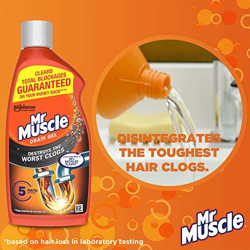 Mr Muscle Drain Unblocker, Sink & Drain Gel, 2 x 500 ml £4 / £3.60 Subscribe and Save @ Amazon