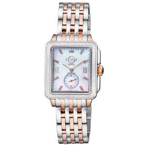 Gv2 Women's Bari Swiss Quartz Mother of Pearl dial Diamonds Two-Tone Rose Gold & Stainless Steel Watch