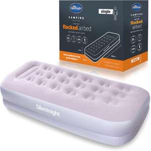 Silentnight Camping Collection Flocked Single Airbed with Electric Foot Pump + 2 Snug Pillows - £49.99 @ Sleepy People