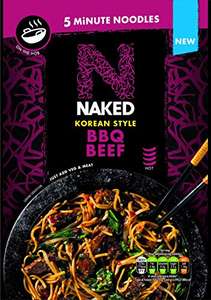 Naked Five Minute On The Hob Korean Style BBQ Beef Noodles, 100g (Pack of 8) £6 @ Amazon