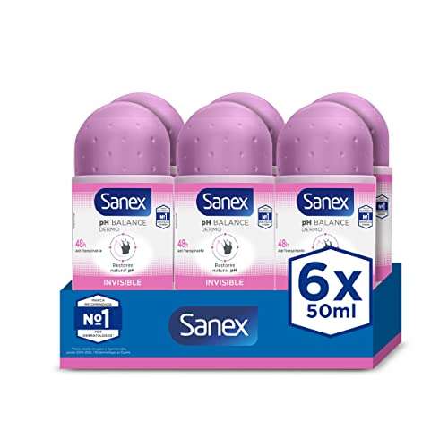 Sanex Dermo Invisible Roll On Antiperspirant White 6 Pack: £6 (£5.40/£5.10 S&S) + 10% Voucher On 1st S&S @ Amazon