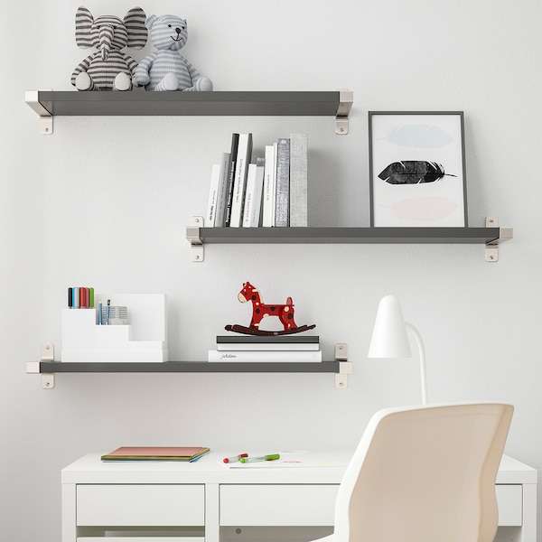 IKEA Bergshult Shelf - Dark Grey - 80x20cm (See Post For Other Sizes)